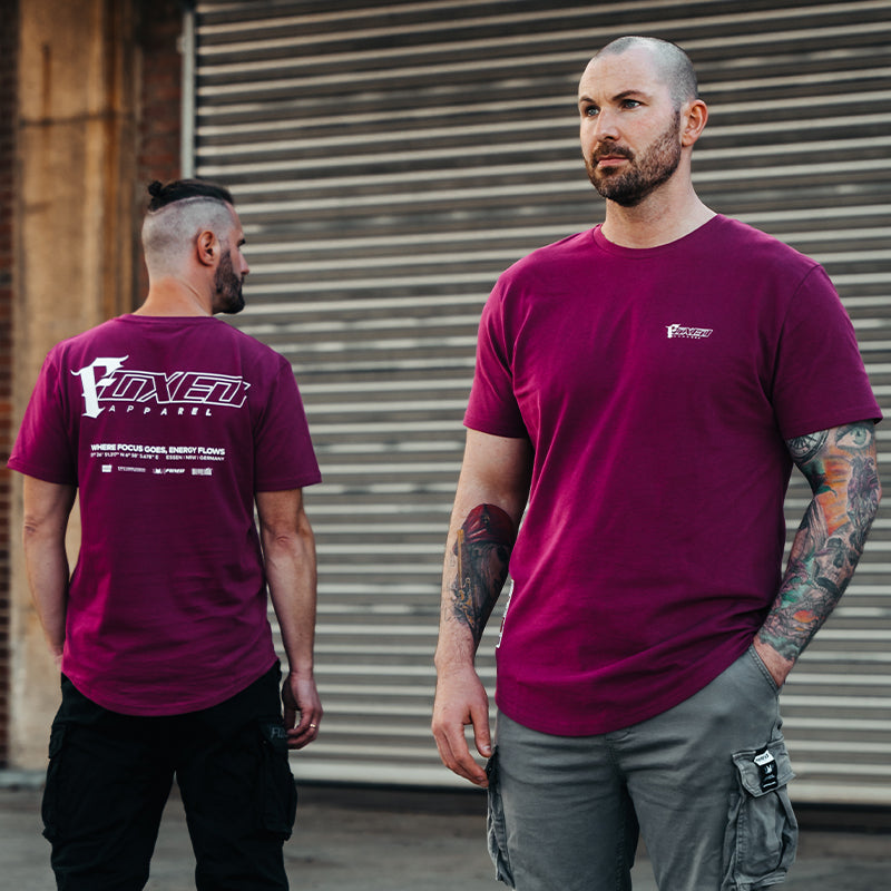 FOXED® "FOCUS" UNISEX LONG SHIRT BURGUNDY