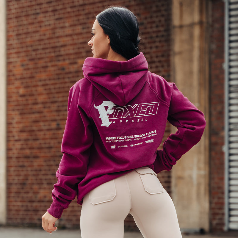 FOXED® "FOCUS" UNISEX HOODIE BURGUNDY