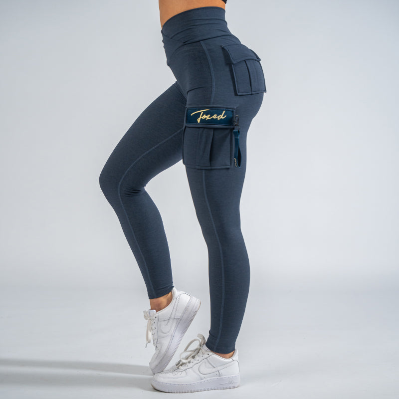 FOXED® CARGO 3-POCKET SIGNATURE LEGGINGS DENIM BLUE