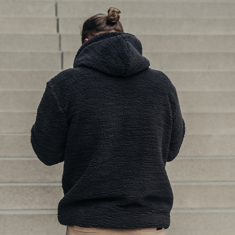 FOXED® HOODED TEDDY SHERPA JACKET GREY (EXTRA HEAVY)