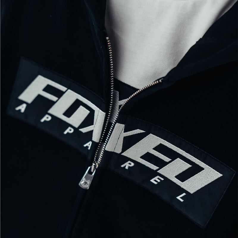 FOXED® "CLASSIC V2" UNISEX ZIP HOODIE BLACK HEAVY