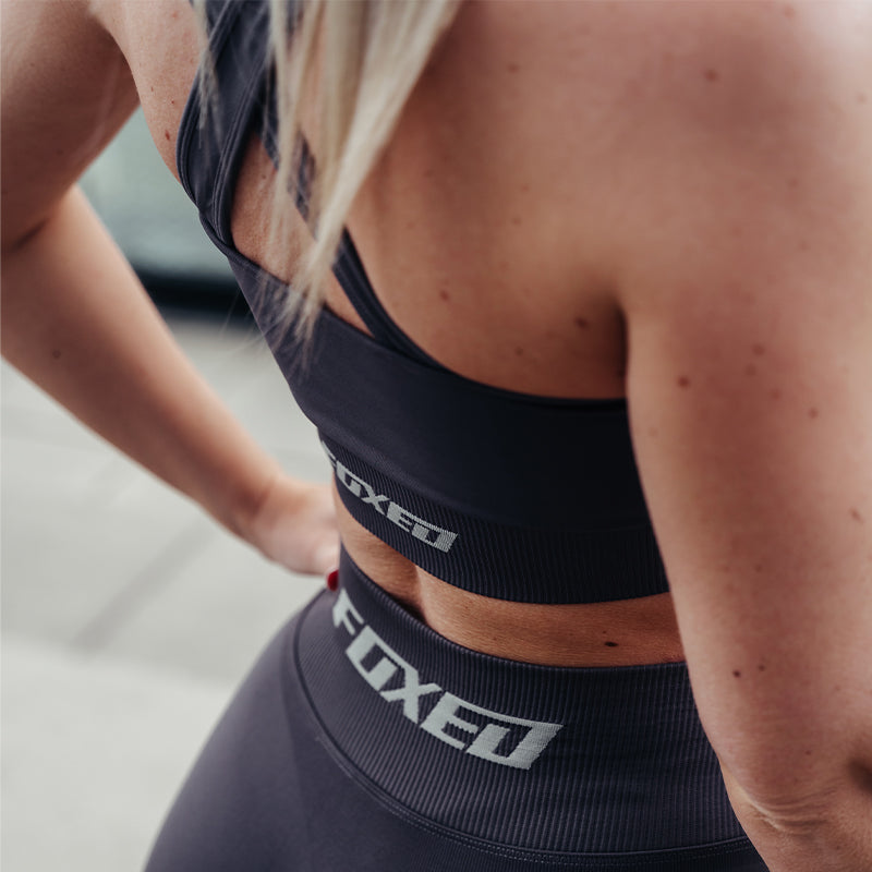 FOXED® CROSS BACK SEAMLESS SPORTS BRA GREY