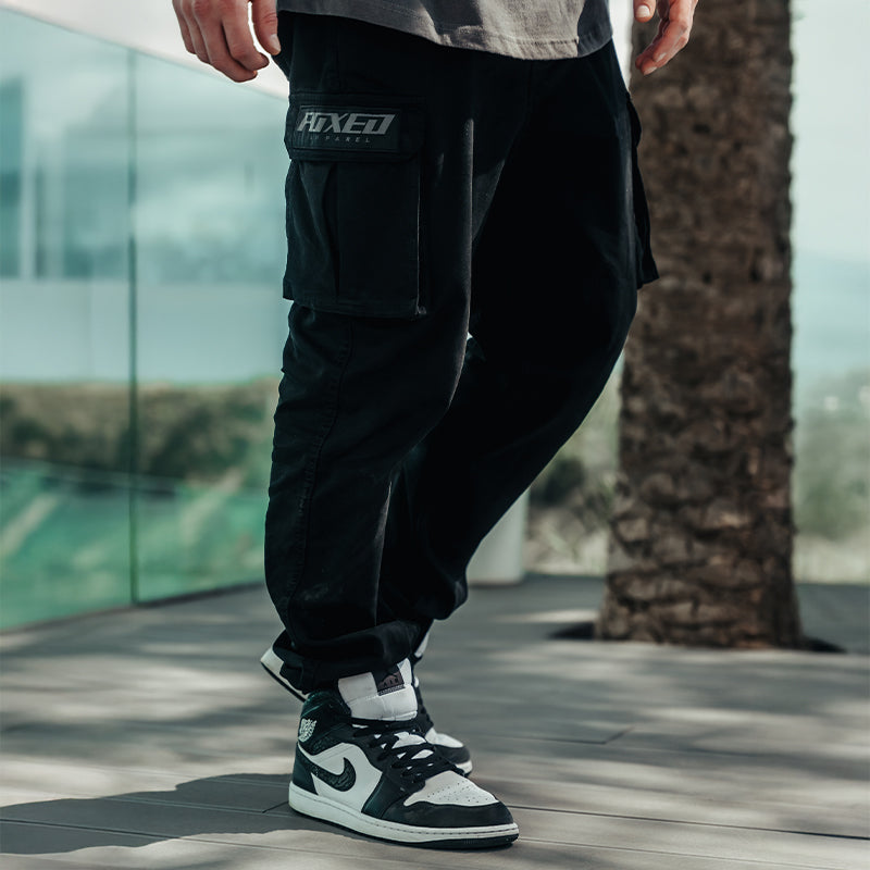 FOXED® CARGO PREMIUM PANTS UNISEX BLACK