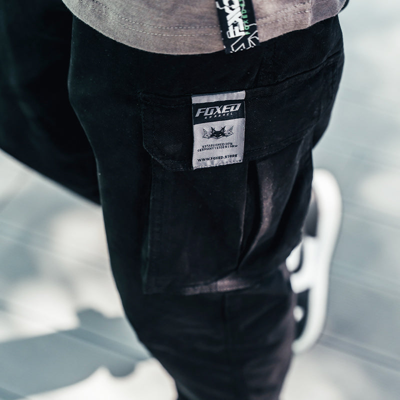 FOXED® CARGO PREMIUM PANTS UNISEX BLACK