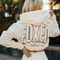 FOXED® INFINITY CROPPED WOMEN HOODIE ZIPPER COCONUT MILK