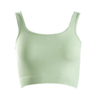 FOXED® OPHELIA RIBBED SEAMLESS TANK TOP SAGE GREEN
