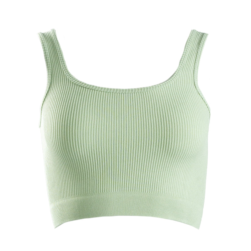 FOXED® OPHELIA RIBBED SEAMLESS TANK TOP SAGE GREEN
