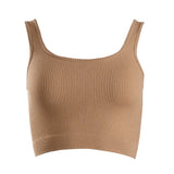 FOXED® OPHELIA RIBBED SEAMLESS TANK TOP BROWNY