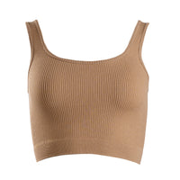 FOXED® OPHELIA RIBBED SEAMLESS TANK TOP BROWNY