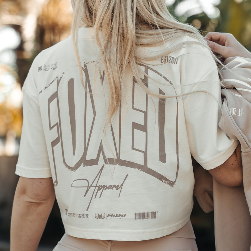 FOXED® INFINITY WOMEN CROPPED T-SHIRT COCONUT MILK