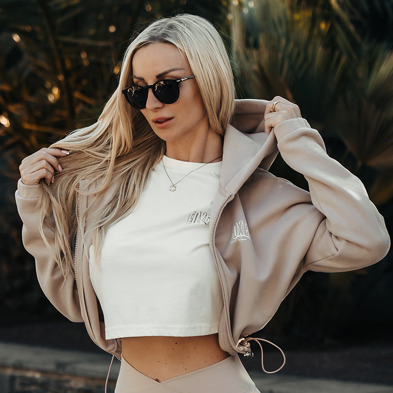 FOXED® INFINITY CROPPED WOMEN HOODIE ZIPPER MUSHROOM