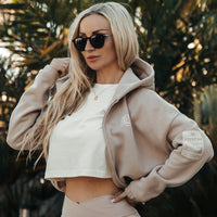 FOXED® INFINITY CROPPED WOMEN HOODIE ZIPPER MUSHROOM