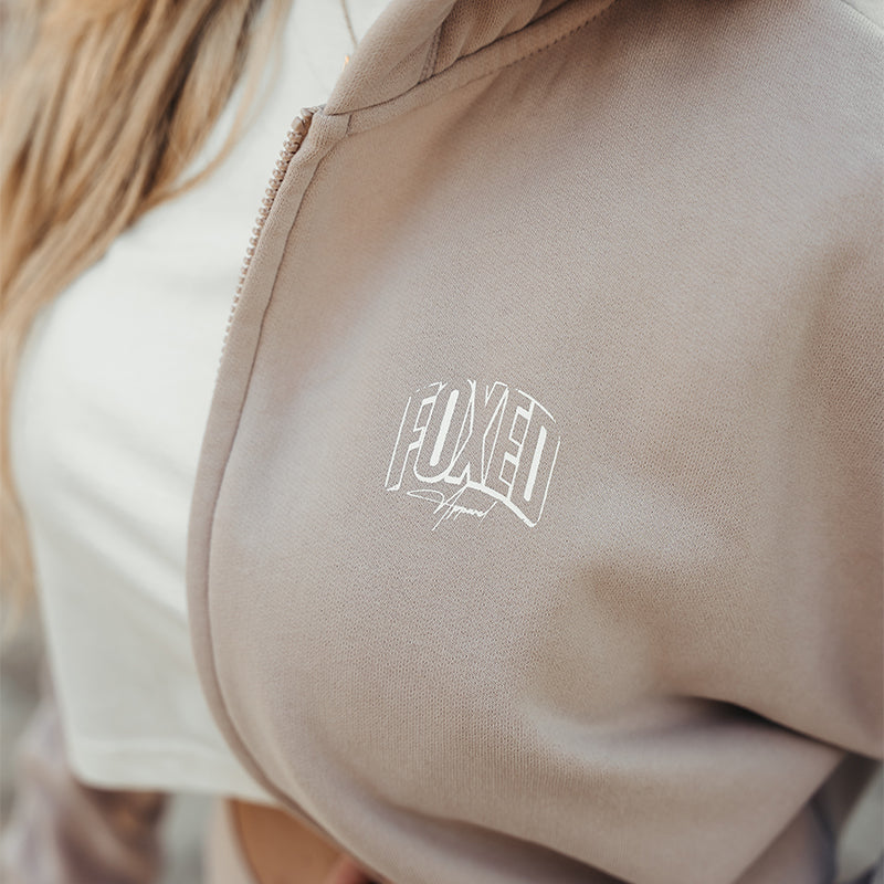 FOXED® INFINITY CROPPED WOMEN HOODIE ZIPPER MUSHROOM