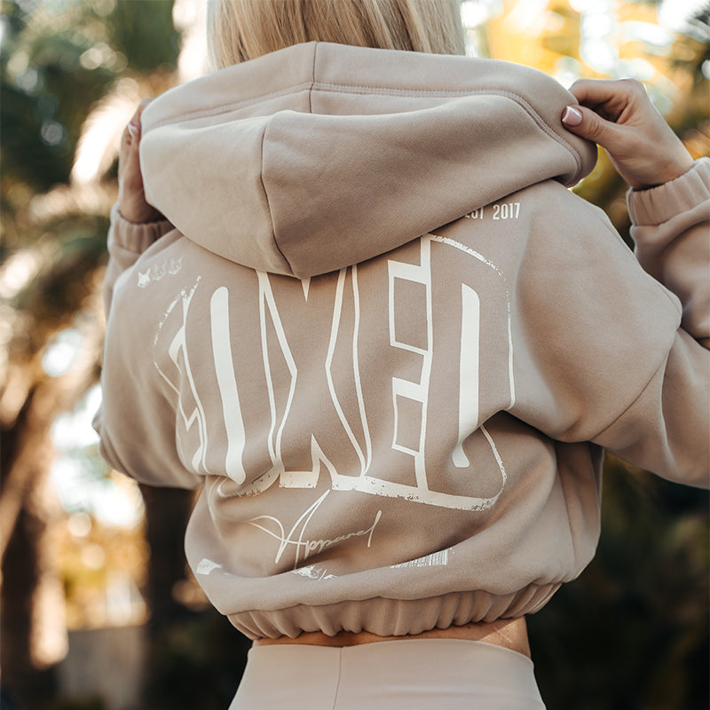 FOXED® INFINITY CROPPED WOMEN HOODIE ZIPPER MUSHROOM