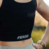 FOXED® OPHELIA RIBBED SEAMLESS TANK TOP BLACK