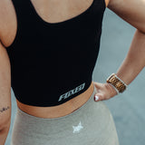 FOXED® OPHELIA RIBBED SEAMLESS TANK TOP BLACK