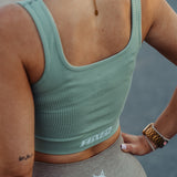 FOXED® OPHELIA RIBBED SEAMLESS TANK TOP SAGE GREEN