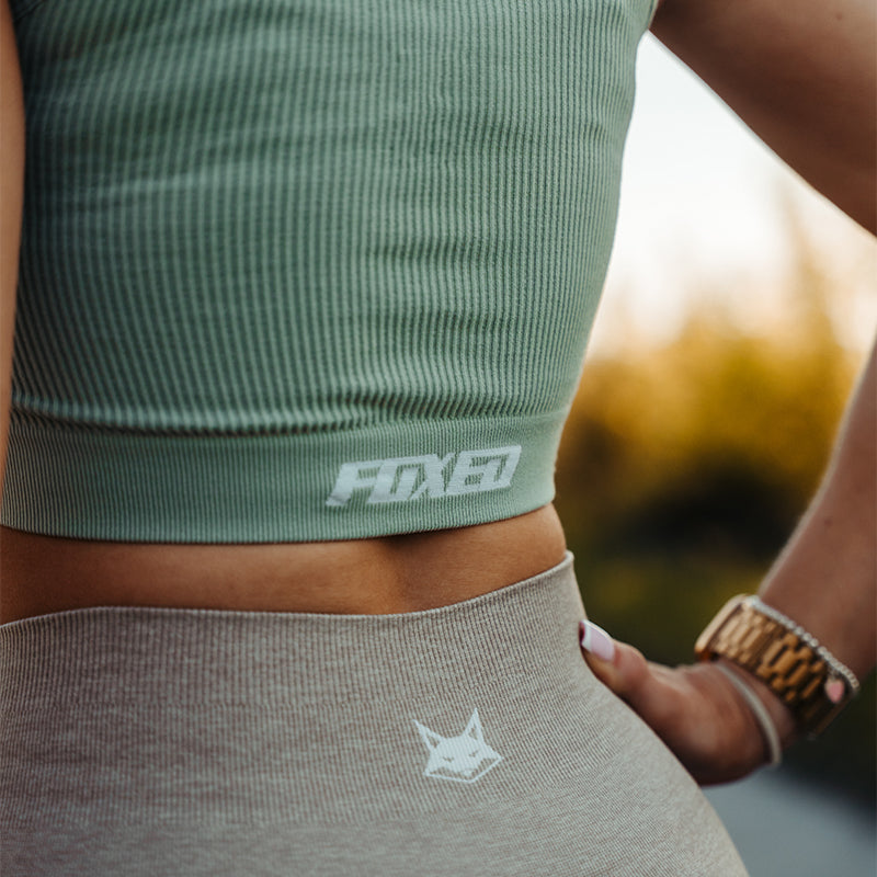 FOXED® OPHELIA RIBBED SEAMLESS TANK TOP SAGE GREEN