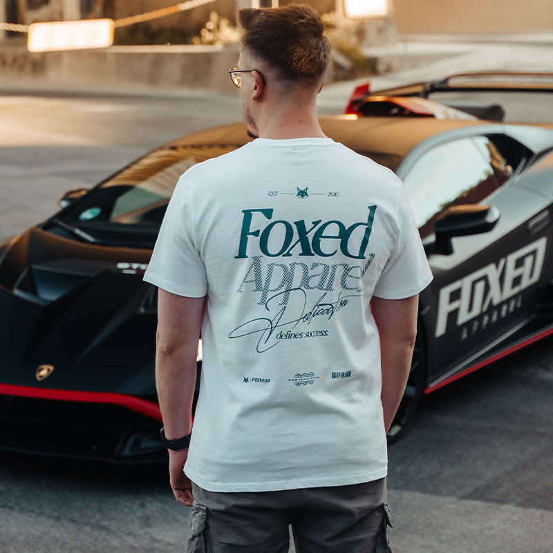 FOXED® DEDICATION REGULAR T-SHIRT UNISEX WHITE/PETROL