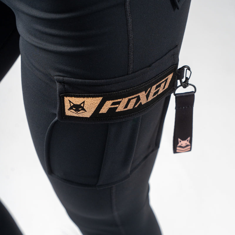 FOXED® CARGO 3-POCKET LEGGINGS ROSEGOLD GLITTER