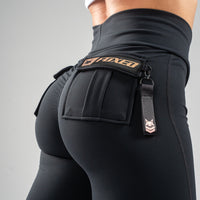 FOXED® CARGO 3-POCKET LEGGINGS ROSEGOLD GLITTER