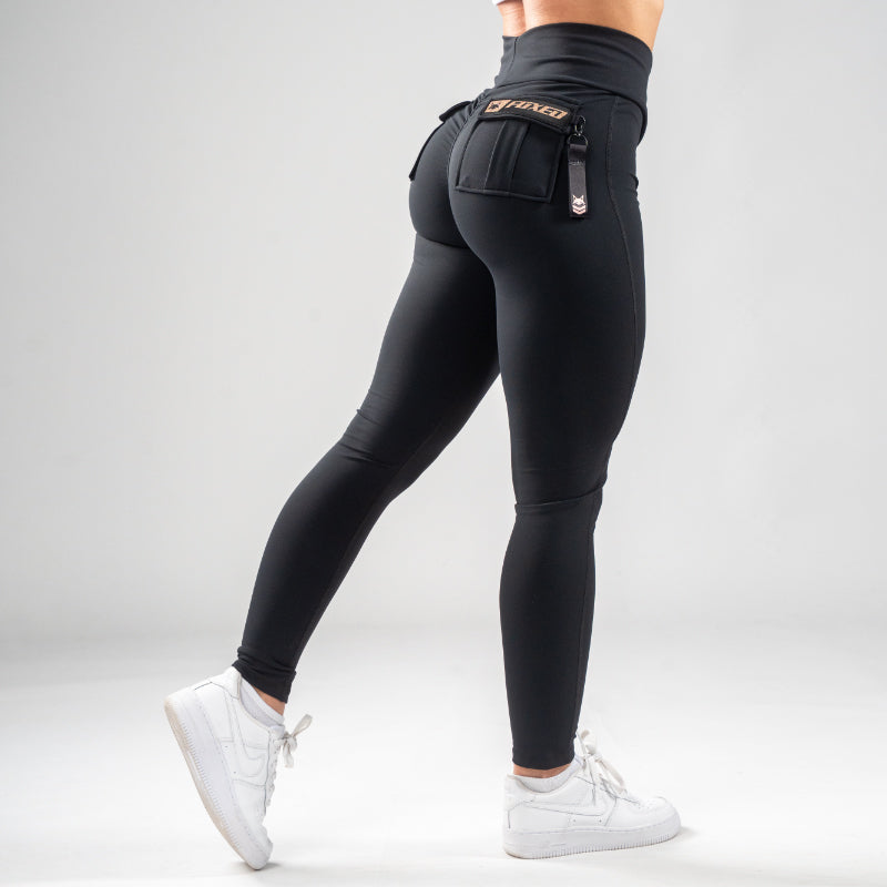 FOXED® CARGO 3-POCKET LEGGINGS ROSEGOLD GLITTER