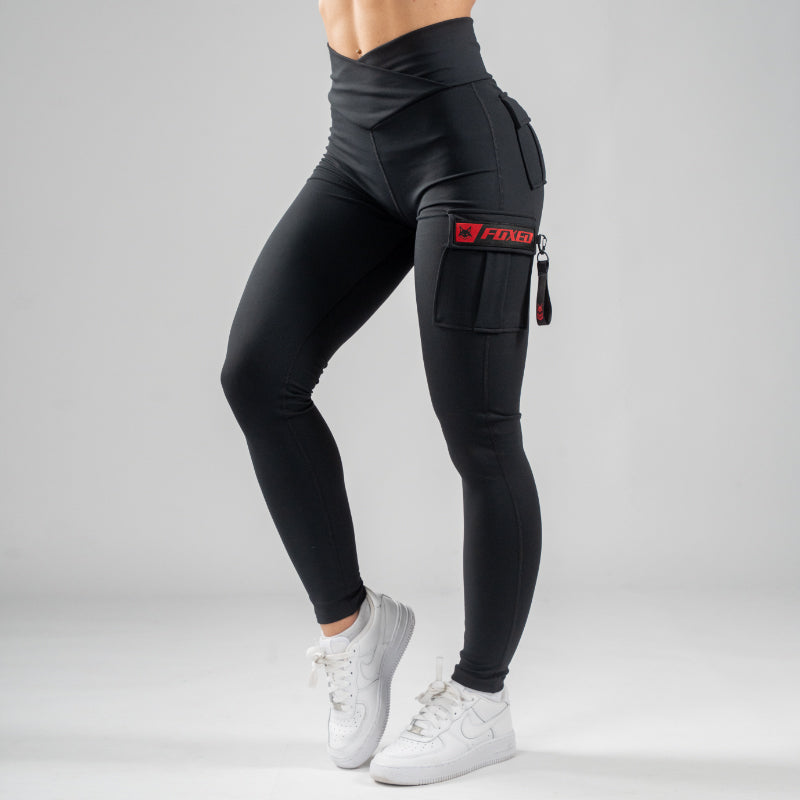 FOXED® CARGO 3-POCKET LEGGINGS RED