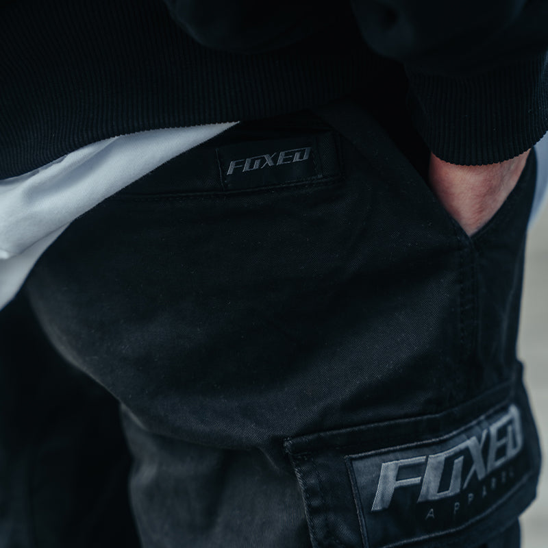 FOXED® CARGO PREMIUM PANTS UNISEX BLACK