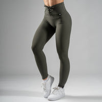 FOXED® LACED RIFFLE HIGHWAIST LEGGINGS DEEP GREEN