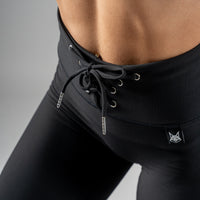 FOXED® LACED RIFFLE HIGHWAIST LEGGINGS BLACK