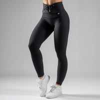 FOXED® LACED RIFFLE HIGHWAIST LEGGINGS BLACK