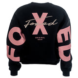 FOXED® STATEMENT OVERSIZE SWEATER BLACK ROSE