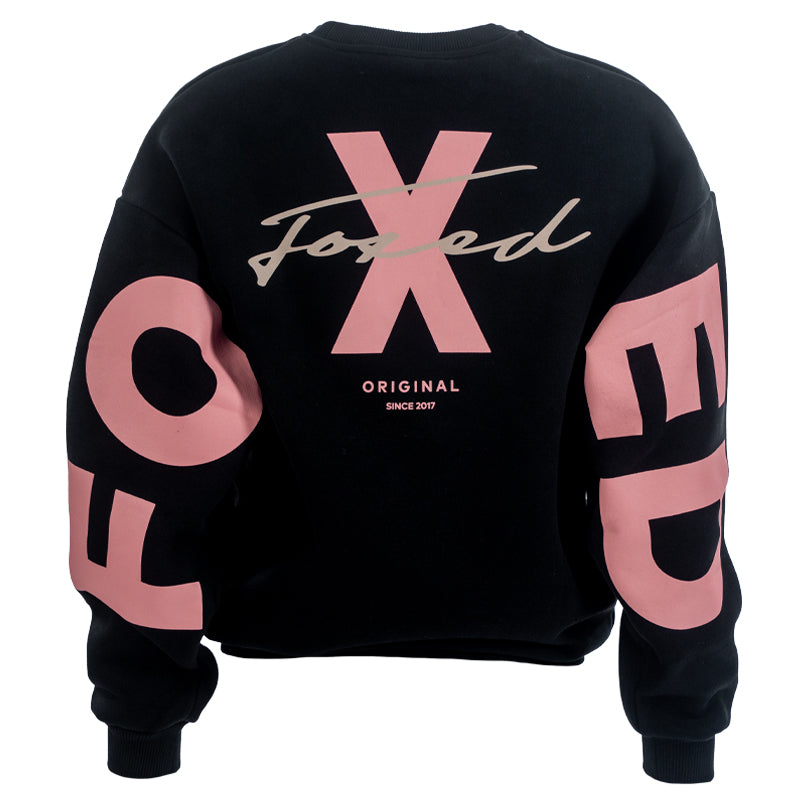 FOXED® STATEMENT OVERSIZE SWEATER BLACK ROSE