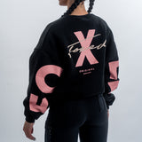 FOXED® STATEMENT OVERSIZE SWEATER BLACK ROSE