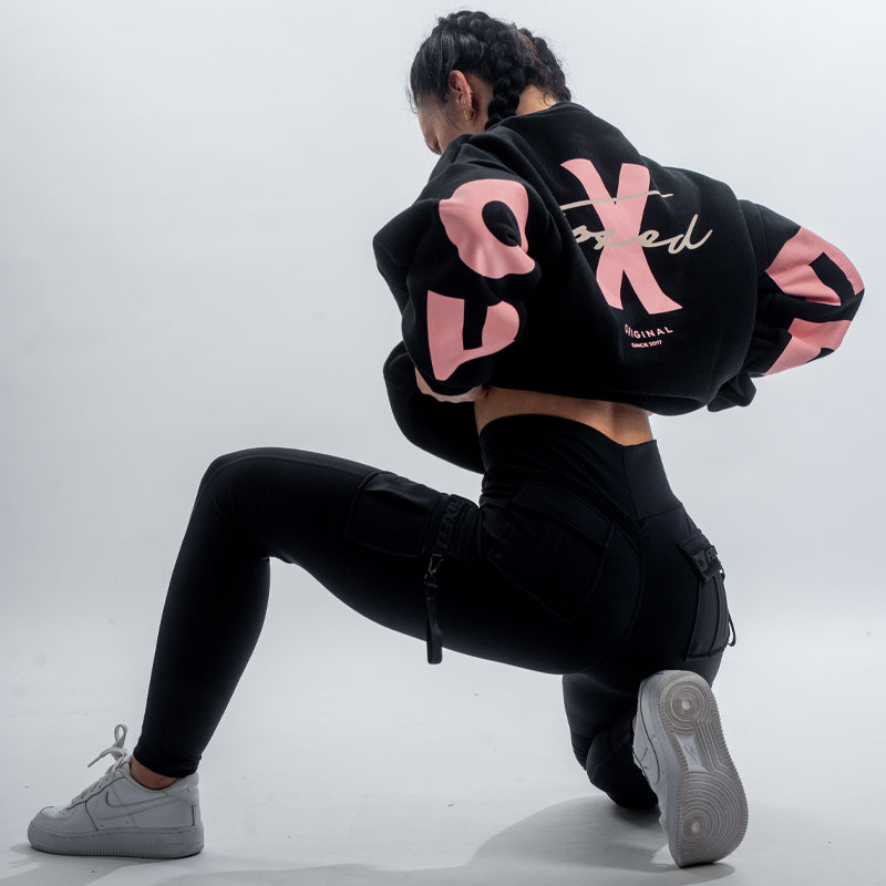 FOXED® STATEMENT OVERSIZE SWEATER BLACK ROSE