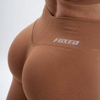 FOXED® IZI SEAMLESS V FLEX BACK LEGGINGS MOCHA MOUSSE