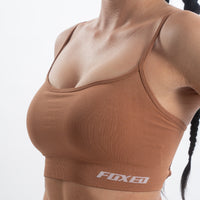 FOXED® IZI SEAMLESS MOCHA MOUSSE BUTTERFLY BACK TOP