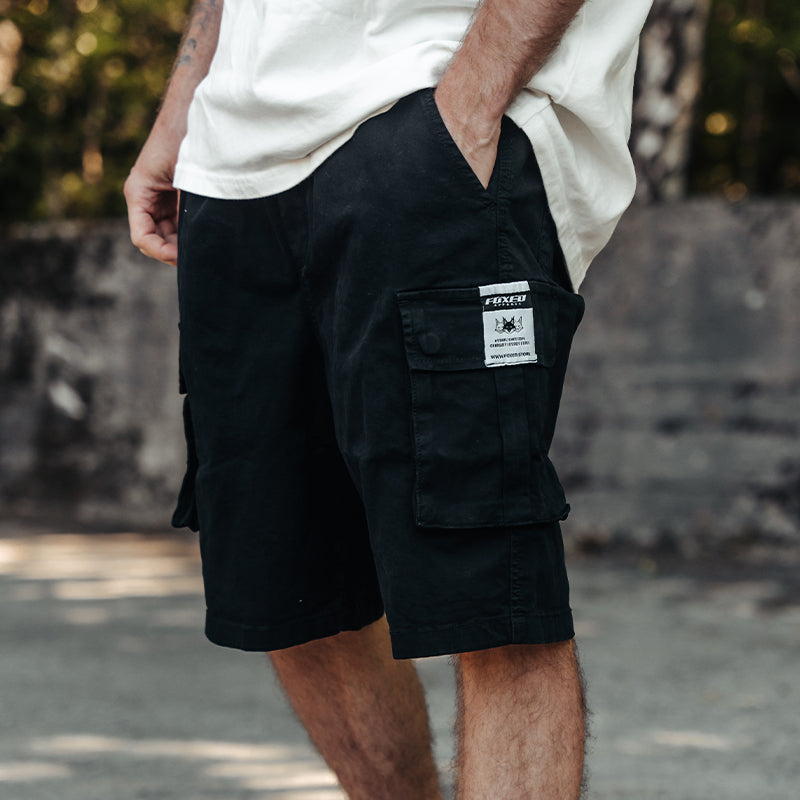 FOXED® CARGO SHORTS MEN BLACK (NEW FIT)