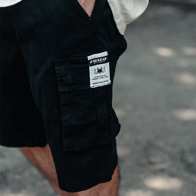 FOXED® CARGO SHORTS MEN BLACK (NEW FIT)