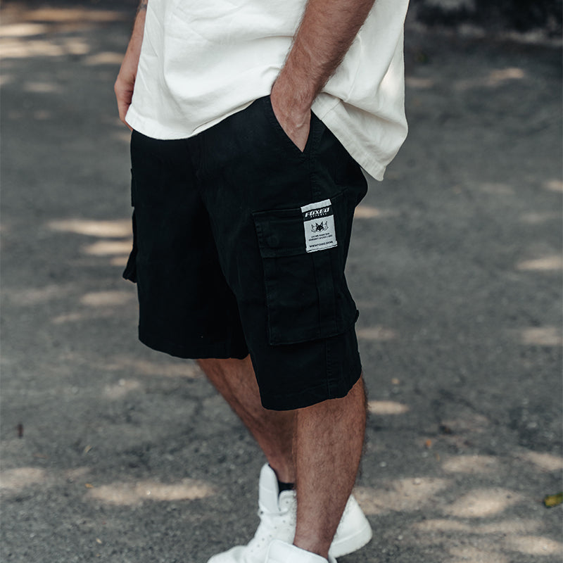 FOXED® CARGO SHORTS MEN BLACK (NEW FIT)