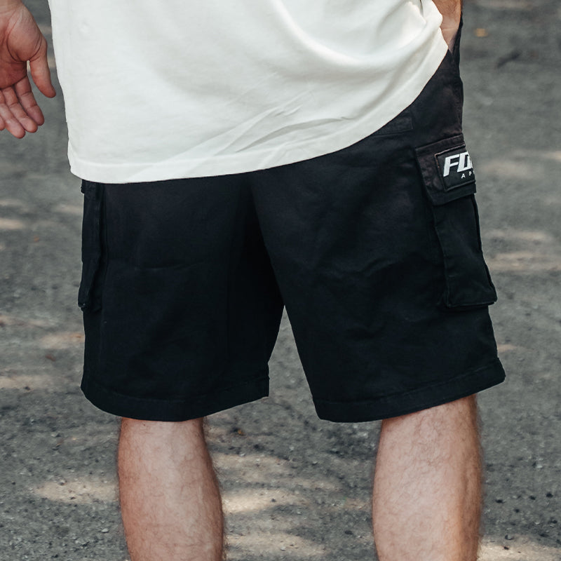 FOXED® CARGO SHORTS MEN BLACK (NEW FIT)