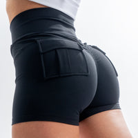 FOXED® CARGO 2-POCKET SHORTS ALL BLACK