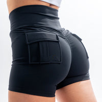 FOXED® CARGO 2-POCKET SHORTS BLACK/WHITE