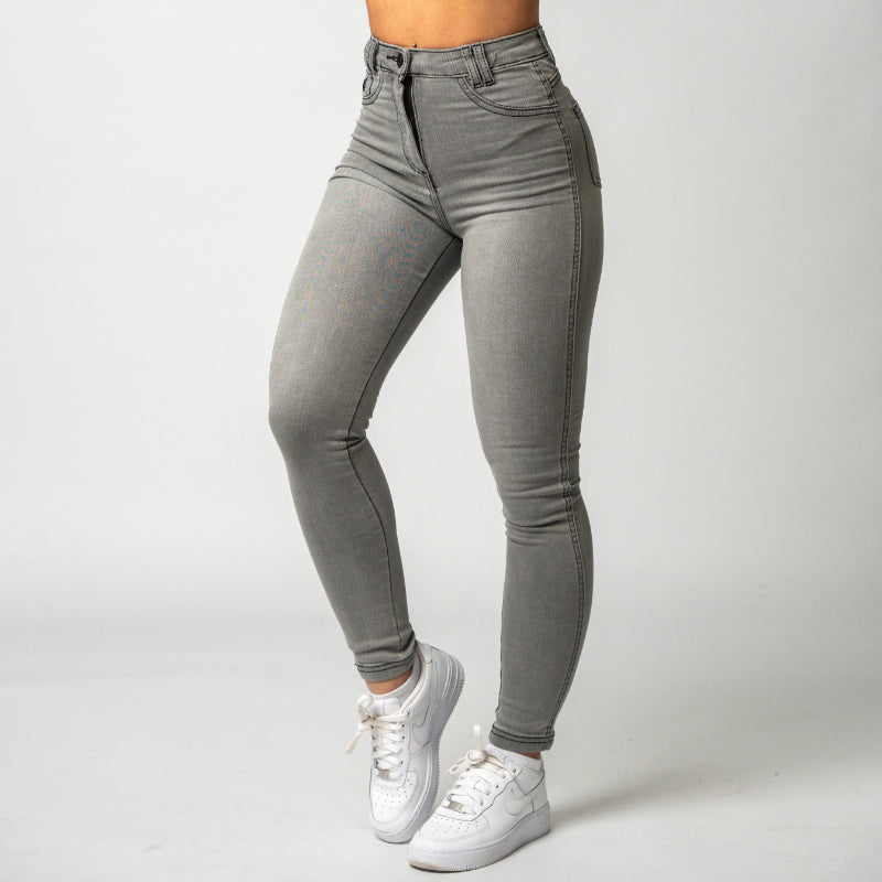 FOXED® HIGH-WAISTED JEANS GREY
