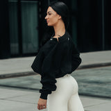 FOXED® SLOUCHY WIDE NECK WOMEN SWEATER BLACK