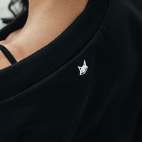 FOXED® SLOUCHY WIDE NECK WOMEN SWEATER BLACK