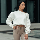 FOXED® SLOUCHY WIDE NECK WOMEN SWEATER CANNOLI