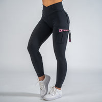 FOXED® CARGO 3-POCKET LEGGINGS ROSE GLITTER