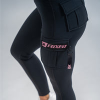FOXED® CARGO 3-POCKET LEGGINGS ROSE GLITTER