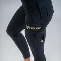FOXED® CARGO 3-POCKET LEGGINGS GREEN GLITTER